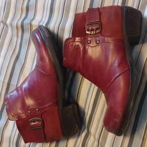 FLY LONDON red leather ankle boots